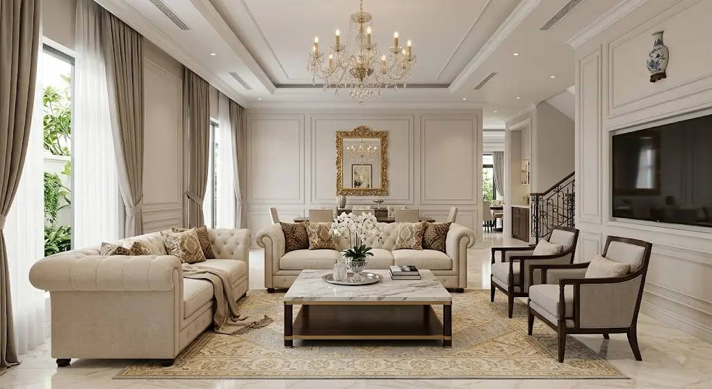 Nội thất tân cổ điển phòng khách
