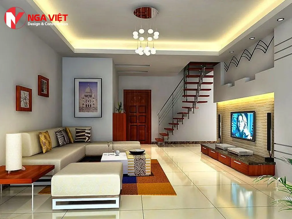 Mẫu trần giật cấp với đèn xoắn ốc Mẫu trần giật cấp với đèn xoắn ốc