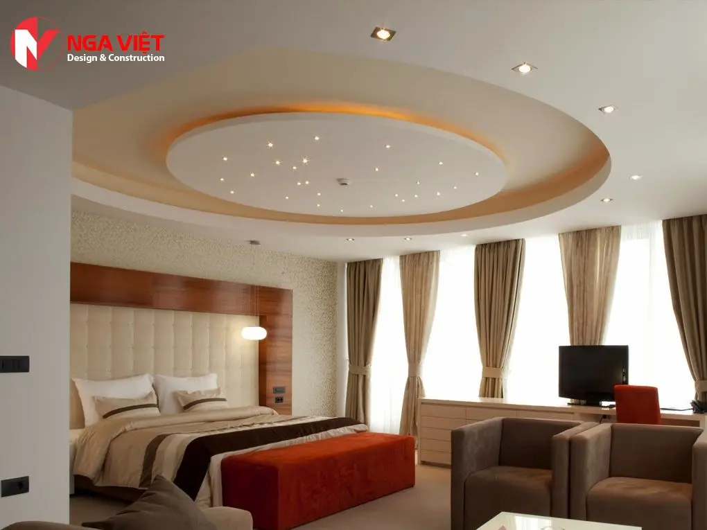 Mẫu trần thạch cao phòng ngủ bố mẹ