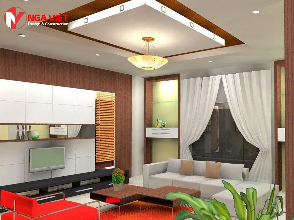 Mẫu trần thạch cao nhà cấp 4 giật cấp Mẫu trần thạch cao nhà cấp 4 giật cấp