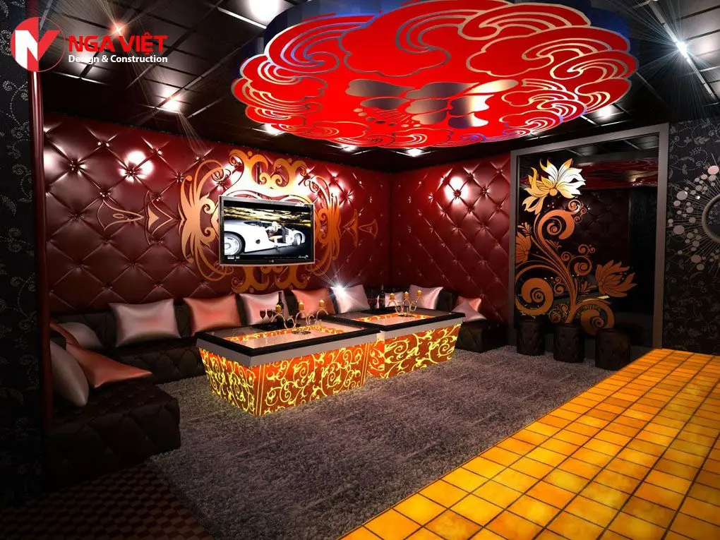 Mẫu trần thạch cao quán karaoke đẹp Mẫu trần thạch cao quán karaoke đẹp