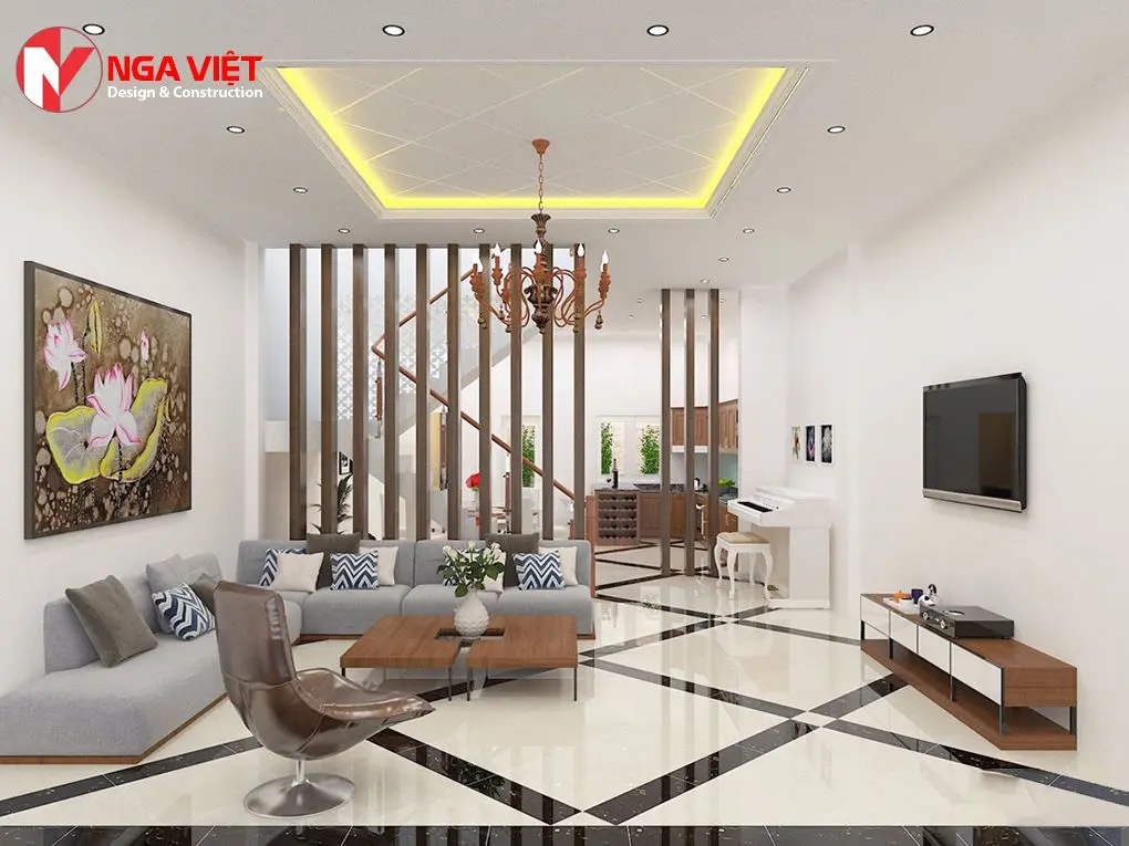 Mẫu trần thạch cao chìm phẳng đơn giản mà sang trọng Mẫu trần thạch cao chìm phẳng đơn giản mà sang trọng