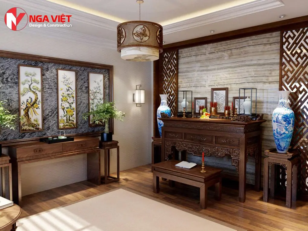 Trang trí trần thạch cao cho phòng thờ đẹp Trang trí trần thạch cao cho phòng thờ đẹp