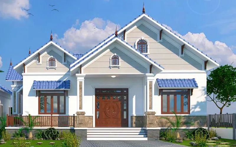 Tư vấn xây nhà 1 tầng 4 phòng ngủ đẹp