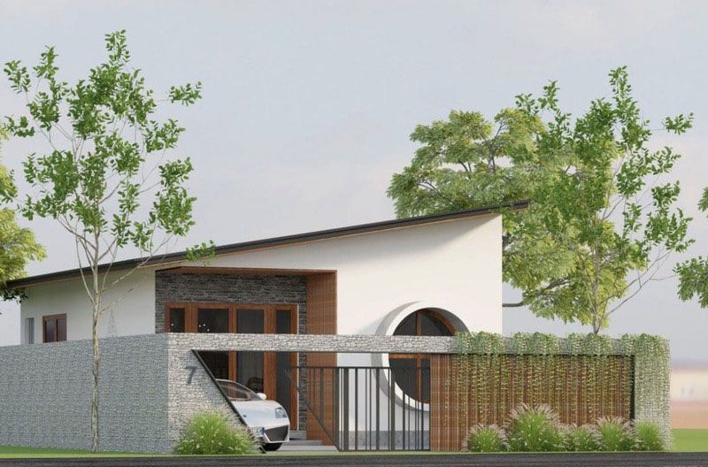 Mẫu xây nhà cấp 4 giá 70 triệu mái chéo