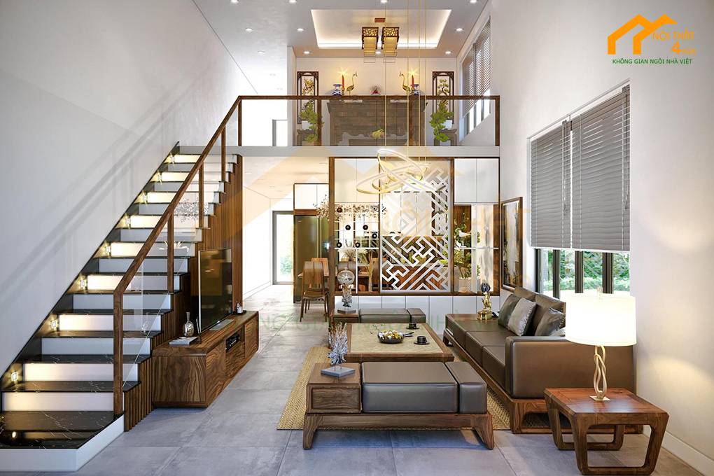 Mẫu xây nhà cấp 4 trọn gói có gác lửng Mẫu xây nhà cấp 4 trọn gói có gác lửng tối ưu diện tích