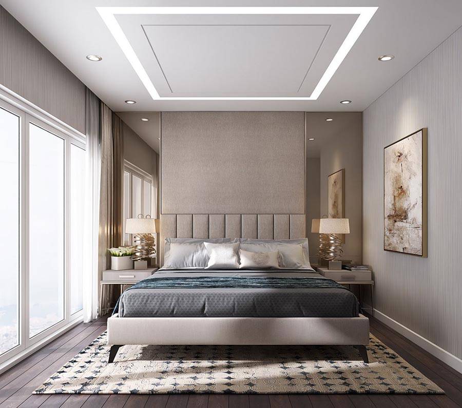 Mẫu trần thạch cao phòng ngủ 15m2 hiện đại Mẫu trần thạch cao phòng ngủ 15m2 hiện đại