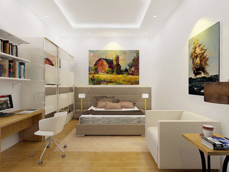 Mẫu trần thạch cao phòng ngủ 10m2 dành cho nhà ống Mẫu trần thạch cao phòng ngủ 10m2 dành cho nhà ống