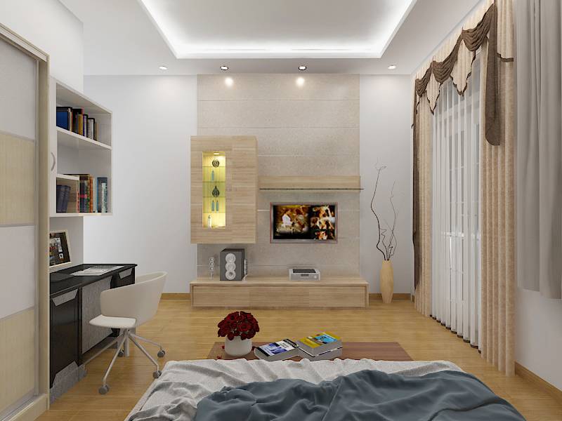 Mẫu trần thạch cao phòng ngủ 10m2 dành cho nhà ống Mẫu trần thạch cao phòng ngủ 10m2 dành cho nhà ống