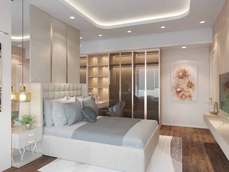 Mẫu trần thạch cao phòng ngủ 15m2 hiện đại Mẫu trần thạch cao phòng ngủ 15m2 hiện đại