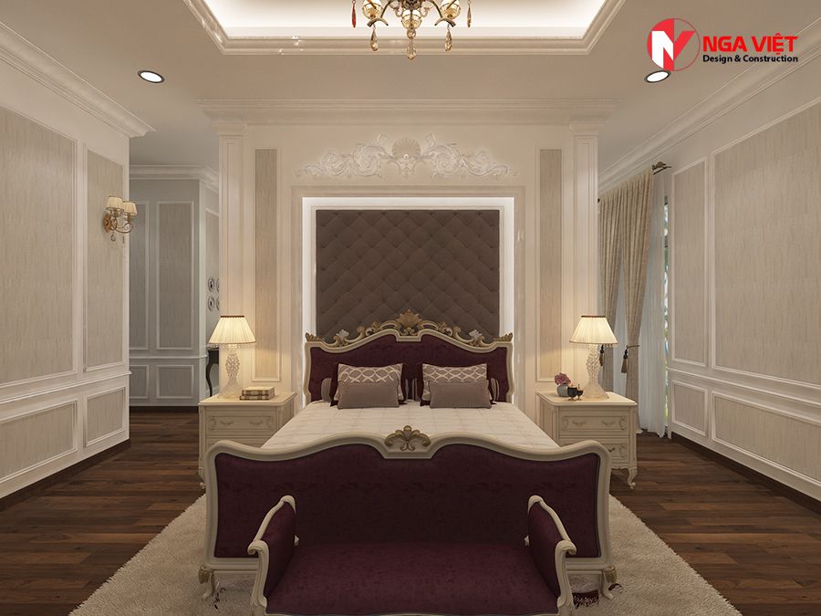 Mẫu trần thạch cao phòng ngủ 20m2 tân cổ điển Mẫu trần thạch cao phòng ngủ 20m2 tân cổ điển