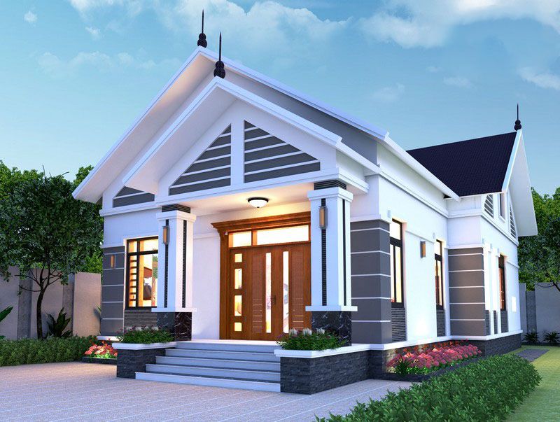 Mẫu xây nhà cấp 4 giá 70 triệu mái Thái