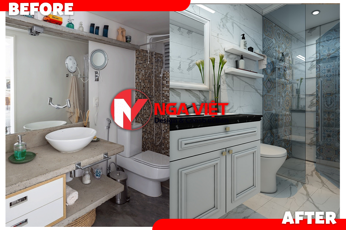 cải tạo phòng tắm căn hộ chung cư 50m2