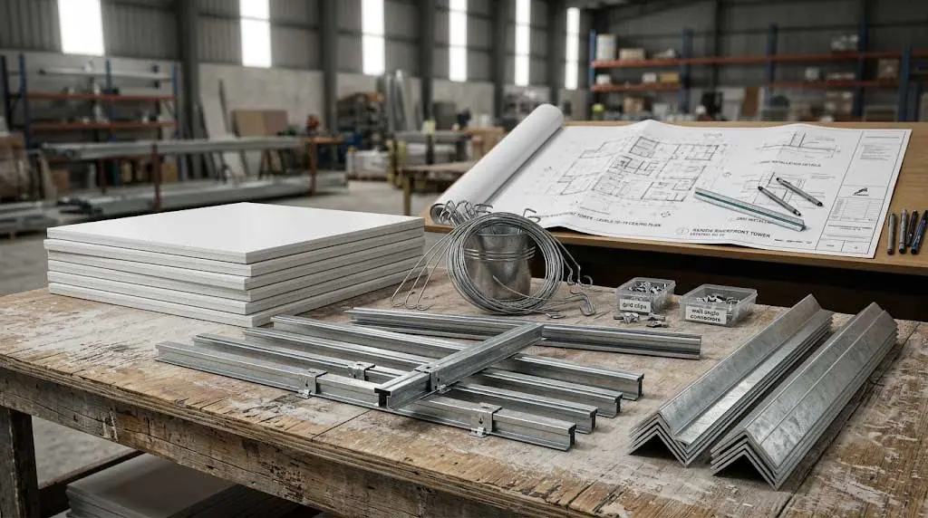 Bảng đơn giá vật tư trần thạch cao thả 60x60 theo từng loại khung tấm Bảng đơn giá vật tư trần thạch cao thả 60x60 theo từng loại khung tấm