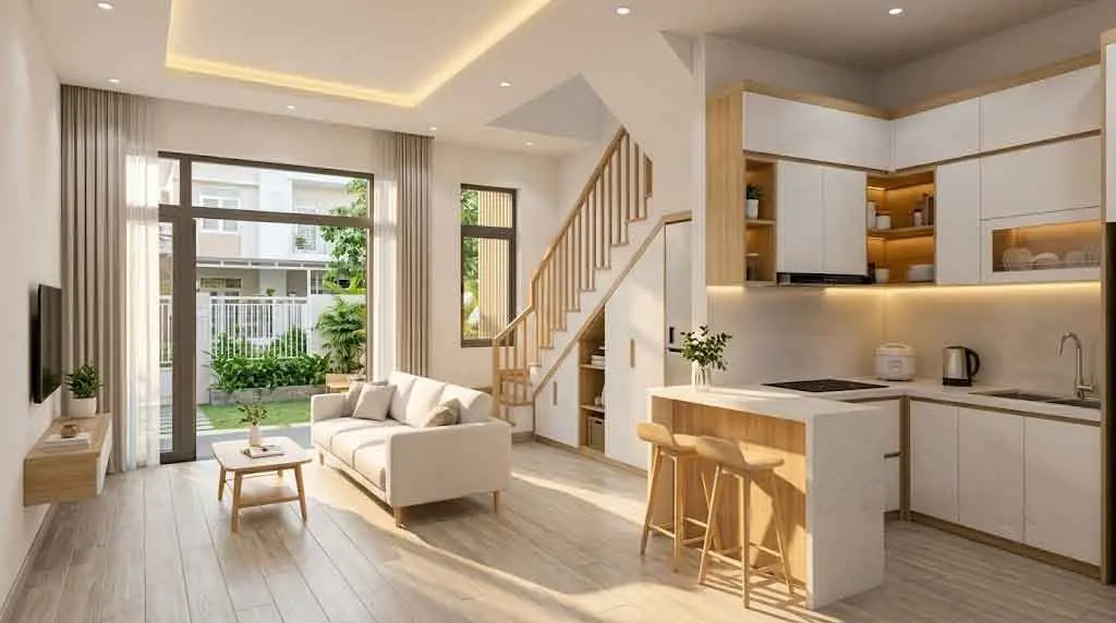 bố trí nội thất nhà 2 tầng tối ưu chi phí