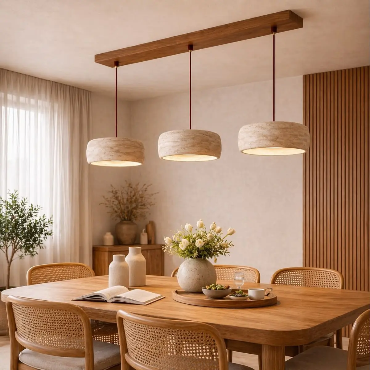 Nội thất gốm sứ kết hợp ánh sáng đèn vàng hợp phong thủy Hỏa Thổ