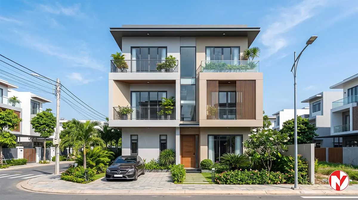 Sơn chống thấm ngoài trời cho căn nhà phố hoàn thiện sáng bóng, chịu được nắng mưa