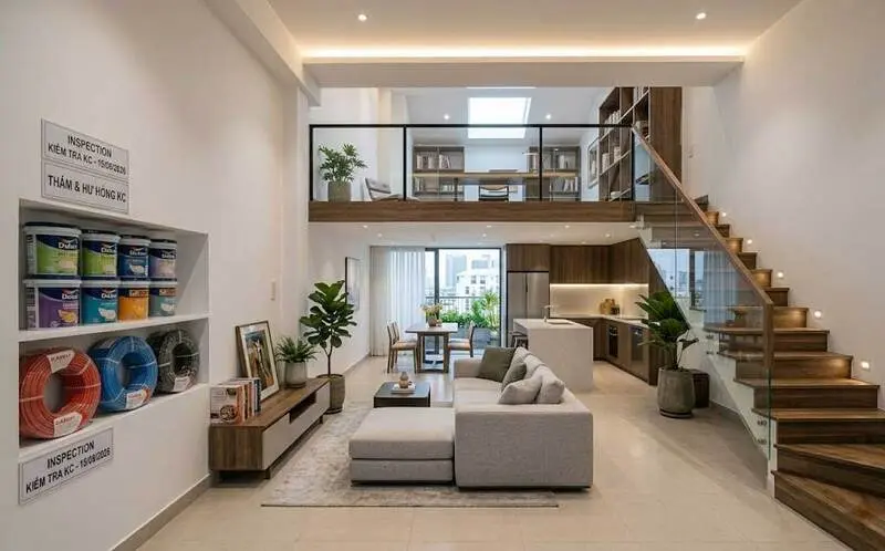 Cải tạo điện nước và trần thạch cao căn hộ 70m2 Quận 7