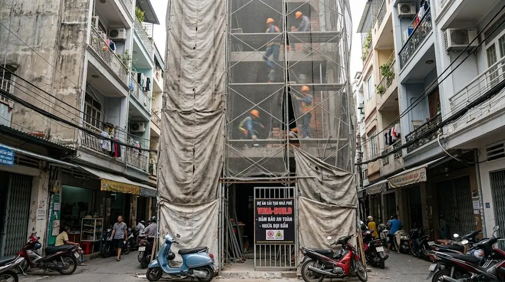 Sửa chữa nhà phố tại TPHCM đảm bảo không ảnh hưởng nhà liền kề