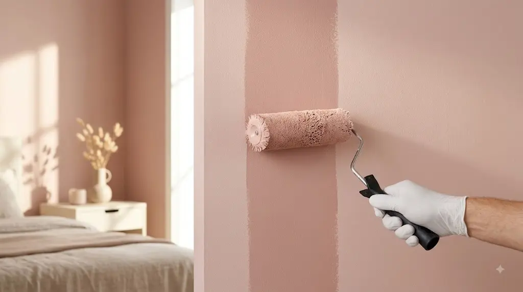 Thi công sơn nội thất phòng ngủ với gam màu pastel êm dịu