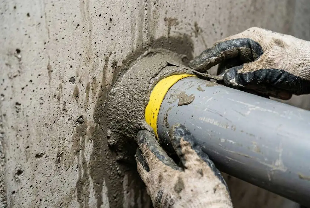 Xử lý cổ ống và góc tiếp giáp trong thi công chống thấm bể nước