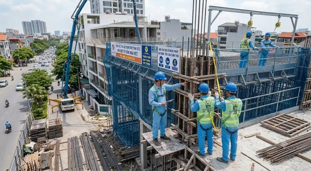 Thi công phần thô nhà phố theo hợp đồng xây nhà trọn gói tại Xây Nhà Nga Việt Thi công phần thô nhà phố theo hợp đồng xây nhà trọn gói tại Xây Nhà Nga Việt
